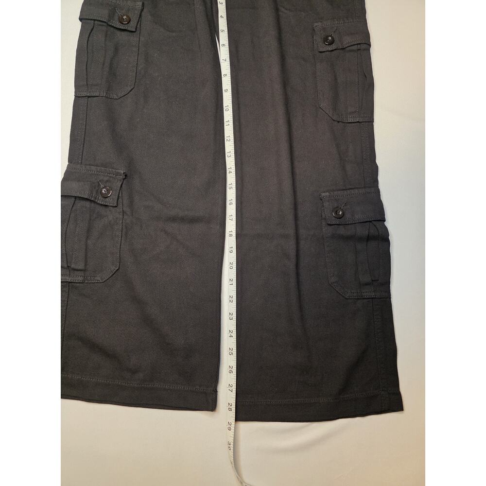 Cargo Pants Black Multi Pocket Utility Button Detail Size S NWOT - Picture 3 of 5